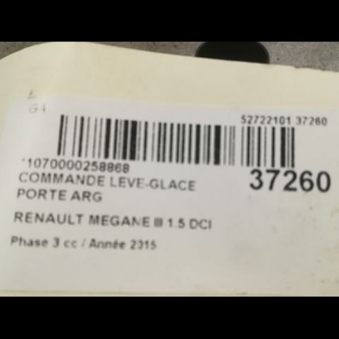Commande leve-glace porte arrière gauche occasion RENAULT MEGANE III Phase 3 10-2013->... 1.5 DCI 95ch 3
