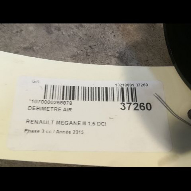 Debimetre air occasion RENAULT MEGANE III Phase 3 10-2013->... 1.5 DCI 95ch 3