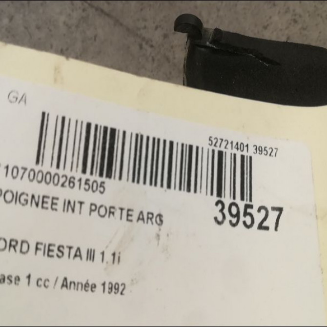 Poignee int porte arg occasion FORD FIESTA III Phase 1 03-1989->01-1994 1.8 D 2