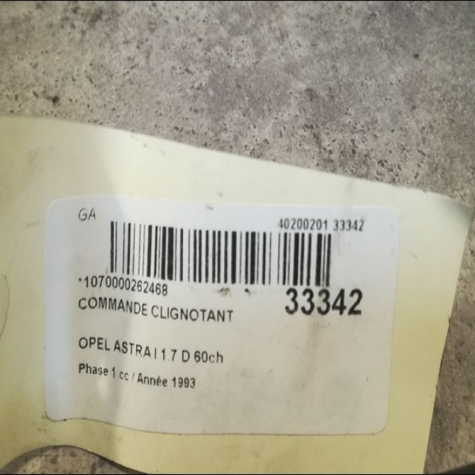 Commande clignotant occasion OPEL ASTRA I Phase 1 10-1991->06-1994 1.7 D 60ch 90508667 3