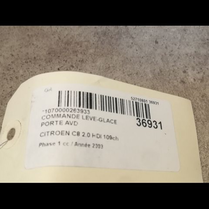Commande lève-glace porte avant droite occasion CITROEN C8 Phase 1 06-2002->... 2.0 HDI 109ch 6554P5 3