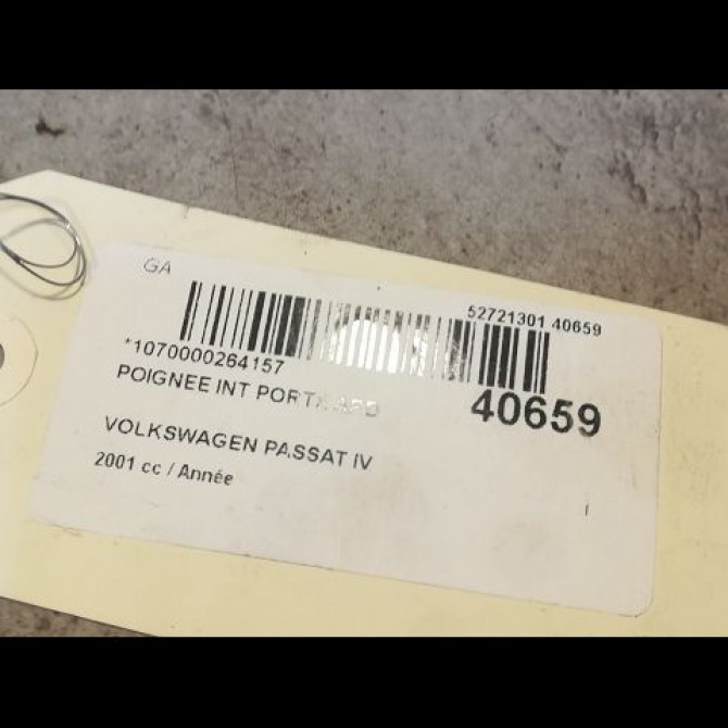 Poignee int porte ard occasion VOLKSWAGEN PASSAT IV Phase 2 10-2000->03-2005 3B0839114BD2AQ 2