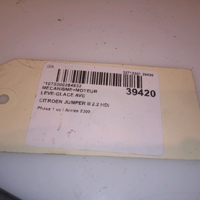 Mecanisme+moteur leve-glace avg occasion CITROEN JUMPER III Phase 1 06-2006->... 2.2 HDi 100ch 1650899280 4