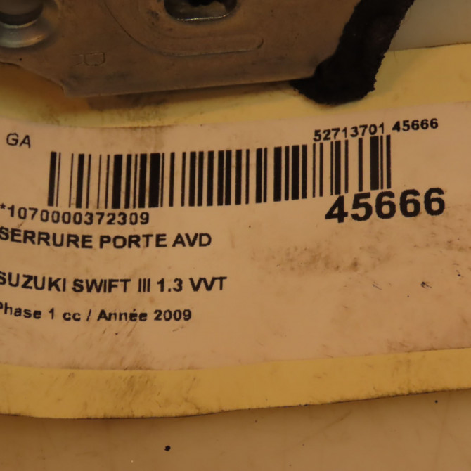 Serrure porte avd occasion SUZUKI SWIFT III Phase 1 03-2005->09-2011 1.3 VVT 8220162J23 4
