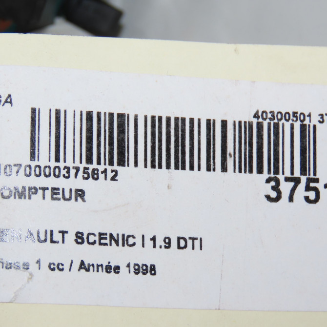 Compteur occasion RENAULT SCENIC I Phase 1 09-1996->08-1999 1.9 DTI 100ch 7700847784 5