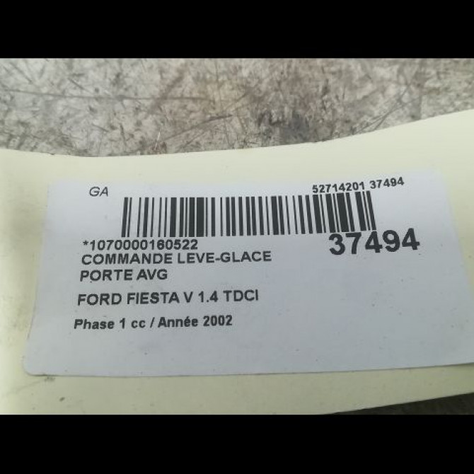 Commande lève-glace porte avant gauche occasion FORD FIESTA V Phase 1 09-2002->10-2005 1.4 TDCI 1007910 3
