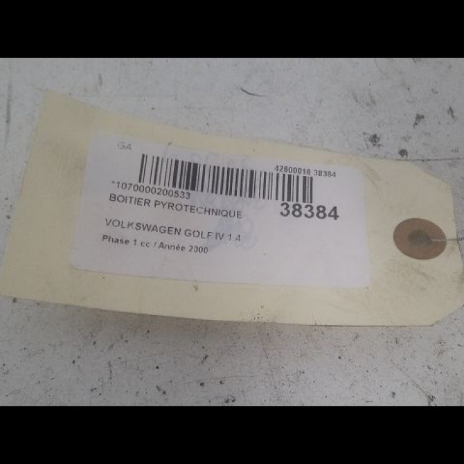 Boitier pyrotechnique occasion VOLKSWAGEN GOLF IV GOLF IV Phase 1 1998-01-01->2005-06-30 1.4 1J0909609A 3