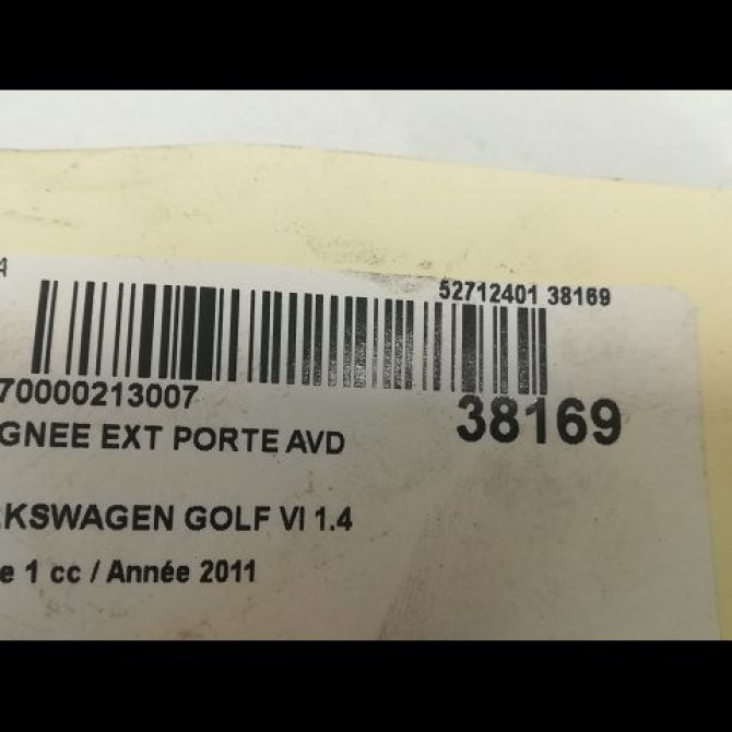 Poignee ext porte avd occasion VOLKSWAGEN GOLF VI Phase 1 10-2008->04-2013 1.4 TSI 16v 122ch 1K8837206FGRU 3