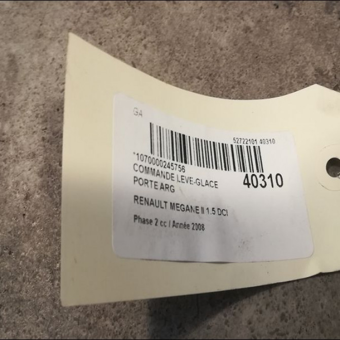 Commande leve-glace porte arrière gauche occasion RENAULT MEGANE II Phase 2 01-2006->06-2009 1.5 DCI 105ch 2