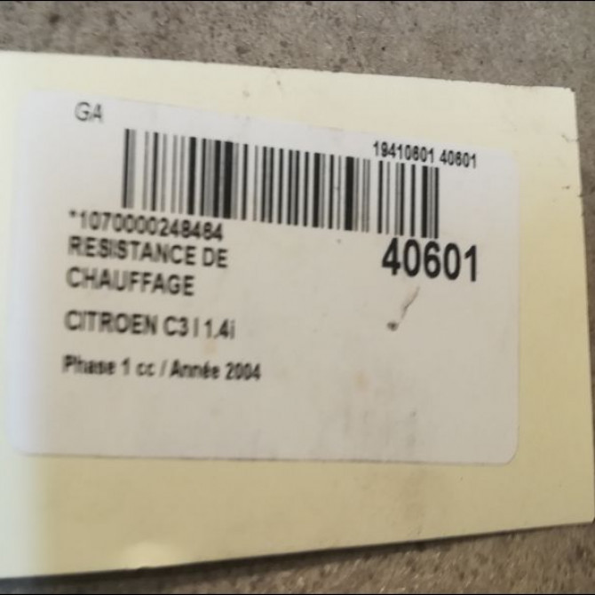 Resistance de chauffage occasion CITROEN C3 I Phase 1 04-2002->10-2005 1.4i 2
