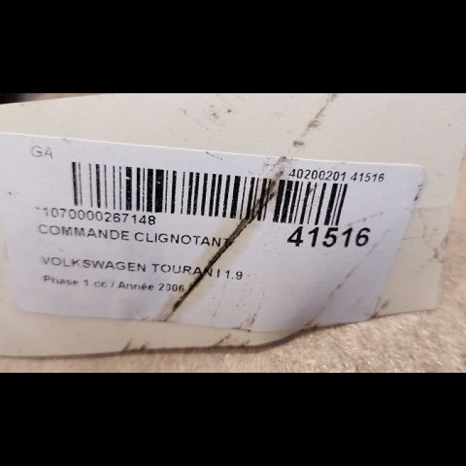 Commande clignotant occasion VOLKSWAGEN TOURAN I Phase 1 03-2003->12-2006 1.9 TDI 105ch 3C8941431BXSH 3