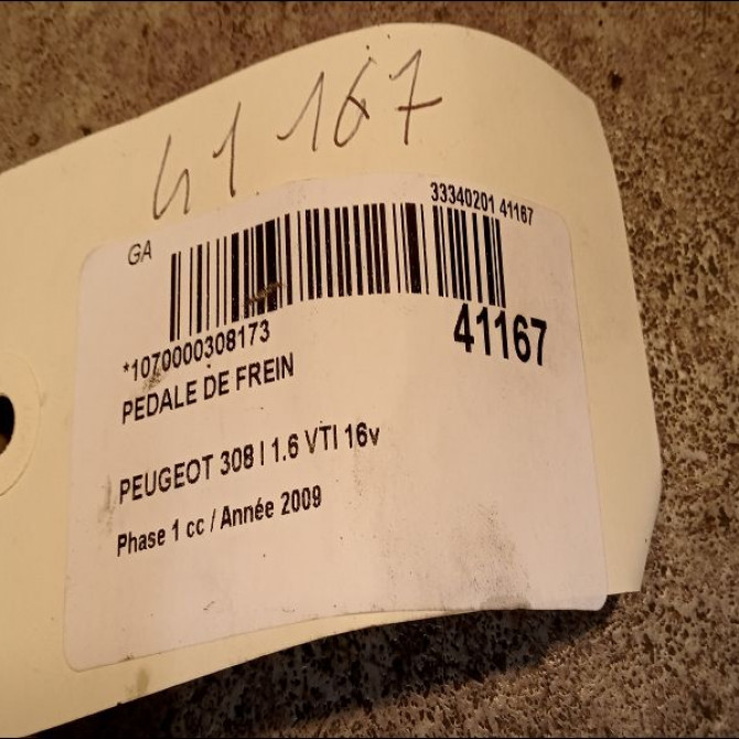 Pedale de frein occasion PEUGEOT 308 I Phase 1 09-2007->03-2011 1.6 VTI 16v 120ch 2