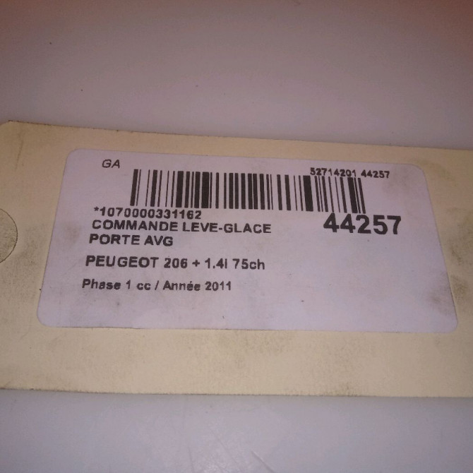 Commande lève-glace porte avant gauche occasion PEUGEOT 206 + Phase 1 03-2009->05-2013 1.4i 75ch 5