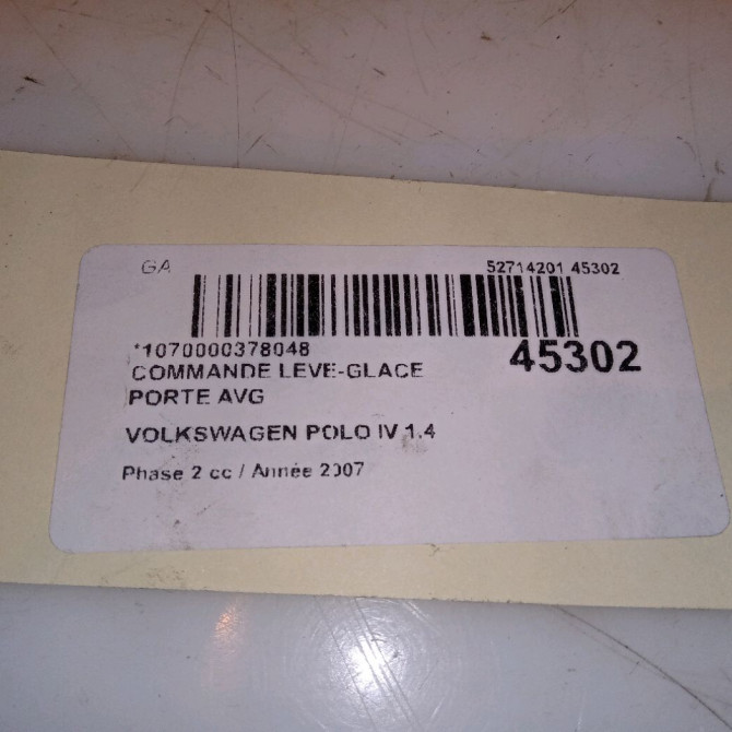 Commande lève-glace porte avant gauche occasion VOLKSWAGEN POLO IV Phase 2 05-2005->09-2009 1.4 TDI 70ch 4