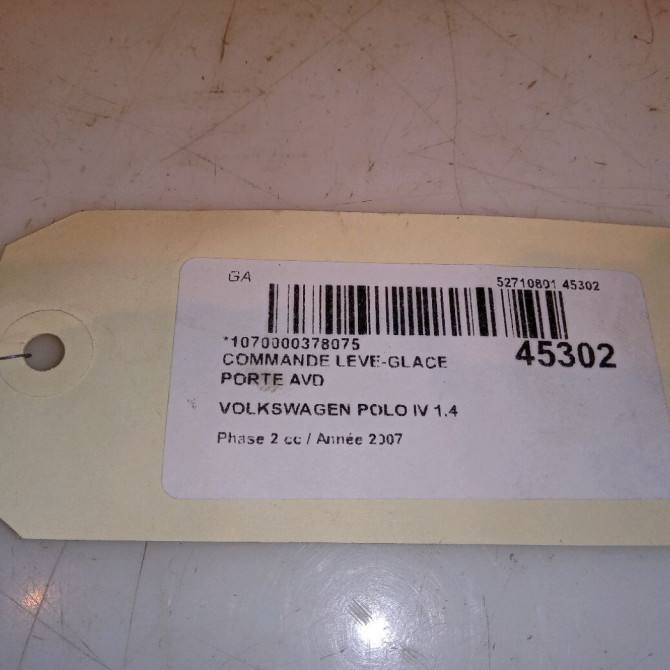 Commande lève-glace porte avant droite occasion VOLKSWAGEN POLO IV Phase 2 05-2005->09-2009 1.4 TDI 70ch 4