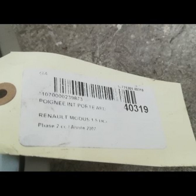 Poignee int porte ard occasion RENAULT MODUS Phase 2 01-2008->12-2012 1.5 DCI 105ch 8200752798 3
