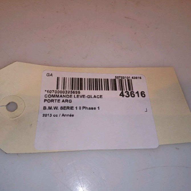 Commande leve-glace porte arrière gauche occasion B.M.W. SERIE 1 II Phase 1 08-2011->06-2015 61319208106 4