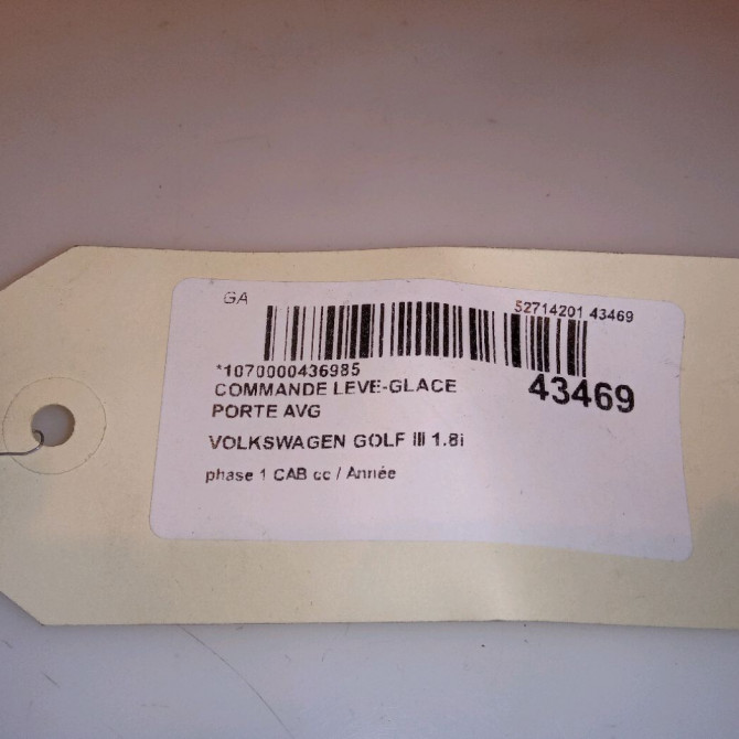 Commande lève-glace porte avant gauche occasion VOLKSWAGEN GOLF III Phase 1 04-1995->04-1999 1.8i 75ch 1H095985501C 4