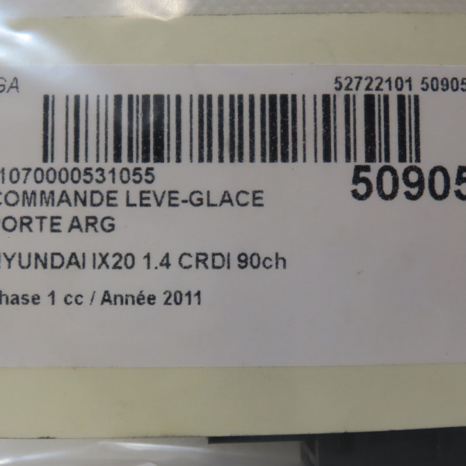 Commande leve-glace porte arrière gauche occasion HYUNDAI IX20 Phase 1 10-2010->... 1.4 CRDI 90ch 935751K000GU 5