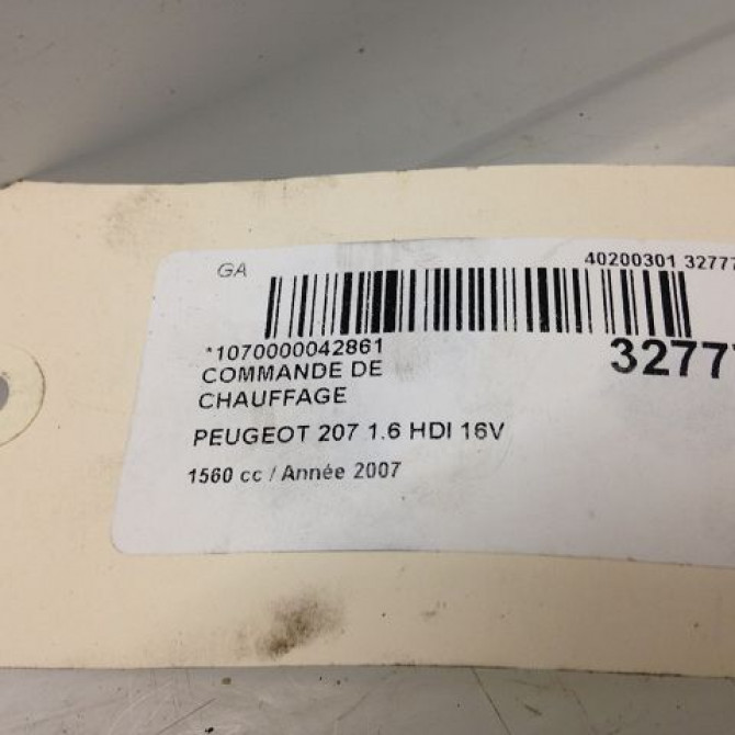 Commande de chauffage occasion PEUGEOT 207 Phase 1 04-2006->06-2013 1.6 HDI 16v 90ch 6451TL 4