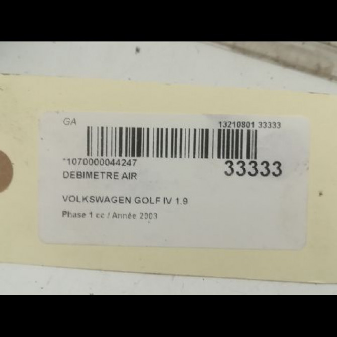 Debimetre air occasion VOLKSWAGEN GOLF IV GOLF IV Phase 1 1998-01-01->2005-06-30 1.9 TDI 100ch 38906461B 4