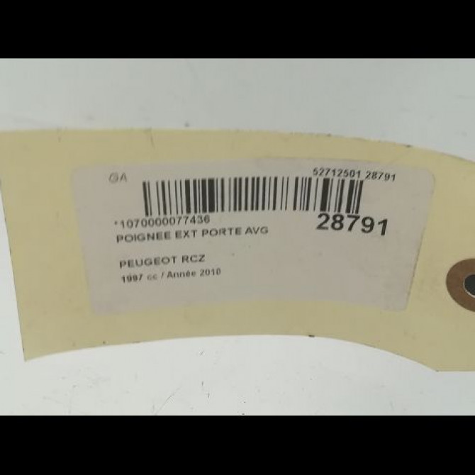 Poignee ext porte avg occasion PEUGEOT RCZ Phase 1 01-2010->12-2012 9101GF 3