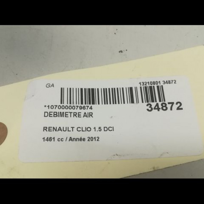 Debimetre air occasion RENAULT CLIO III Phase 2 03-2009->12-2014 1.5 DCI 90ch 8200682558 4
