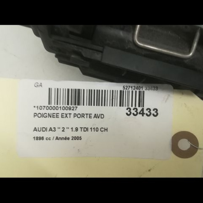 Poignee ext porte avd occasion AUDI A3 II Phase 1 06-2003->06-2008 1.9 TDi 8E0839207 3