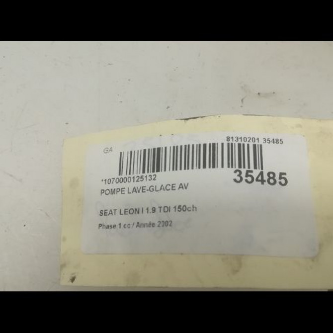 Pompe lave-glace avant occasion SEAT LEON I Phase 1 04-2000->10-2006 1.9 TDI 150ch 1K6955651 3