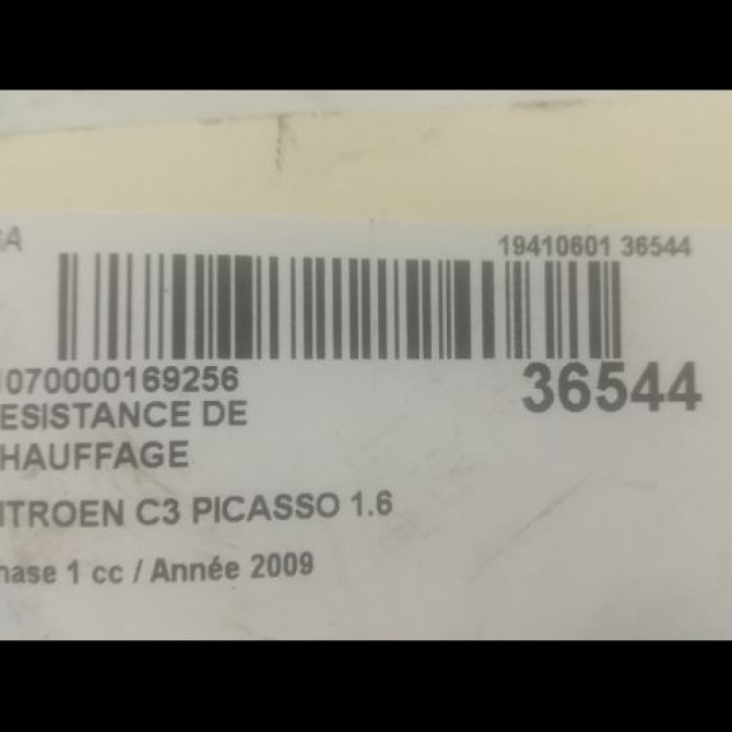 Resistance de chauffage occasion CITROEN C3 PICASSO Phase 1 02-2009->08-2012 1.6 HDi 16v 90ch 6436A9 3