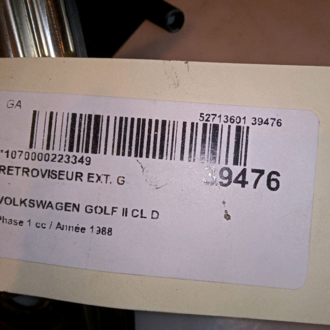 Retroviseur exterieur gauche occasion VOLKSWAGEN GOLF II Phase 1 01-1984->06-1992 CL D 5