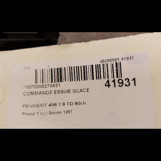Commande essuie glace occasion PEUGEOT 406 Phase 1 10-1995->04-1999 1.9 TD 90ch 6239K9 3