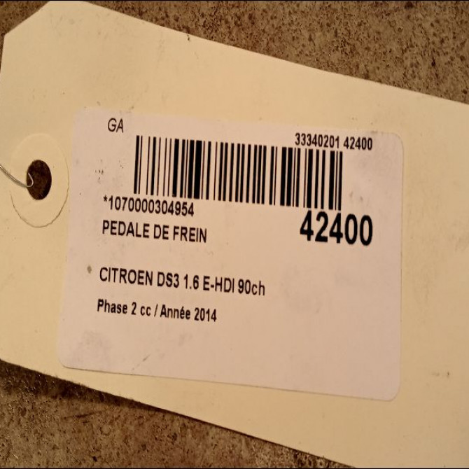 Pedale de frein occasion CITROEN DS3 Phase 1 04-1995->04-1999 1.6 E-HDI 90ch 2