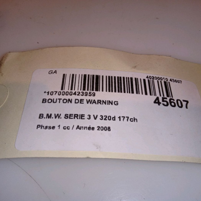 Bouton de warning occasion B.M.W. SERIE 3 V Phase 1 03-2005->09-2008 320d 177ch 4
