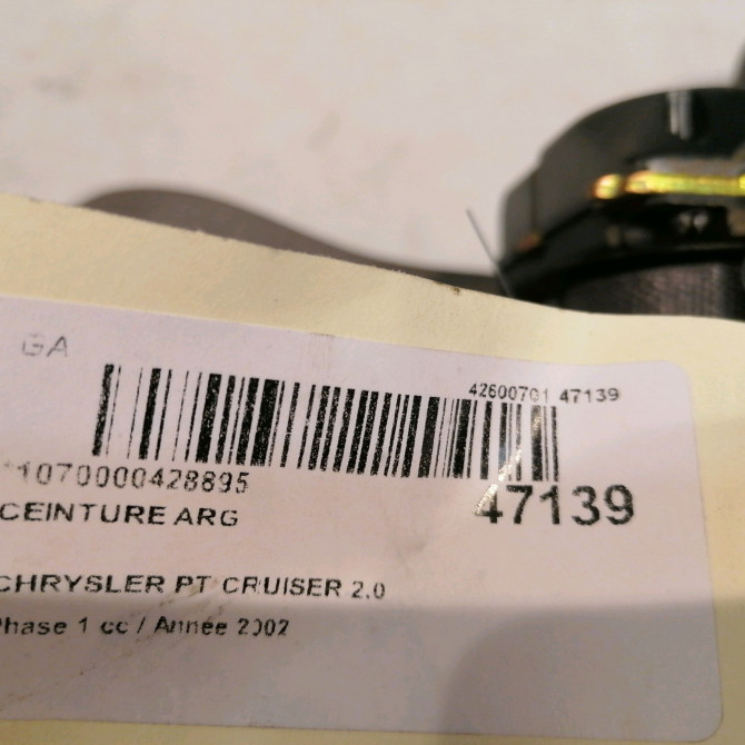 Ceinture arrière gauche occasion CHRYSLER PT CRUISER Phase 1 09-2000->12-2005 2.0 141ch RL351L8AD 5