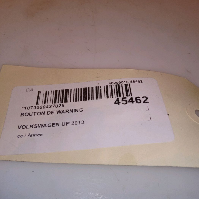 Bouton de warning occasion VOLKSWAGEN UP 4
