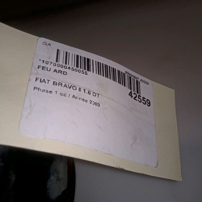 Feu arrière droit occasion FIAT BRAVO II BRAVO II Phase 1 2007-03-01->2011-12-31 1.6 DT MULTIJET 16v 105ch 51934334 4