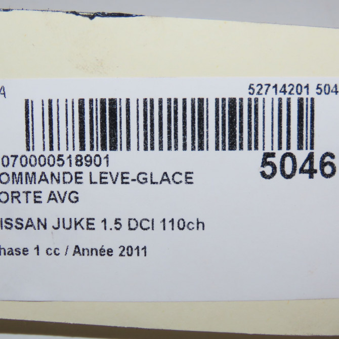 Commande lève-glace porte avant gauche occasion NISSAN JUKE Phase 1 09-2010->... 1.5 DCI 110ch 6