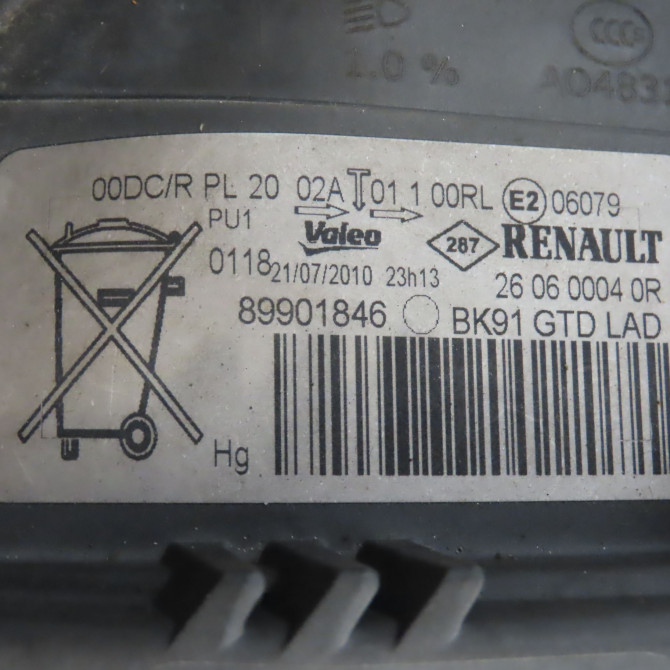 Phare gauche occasion RENAULT LAGUNA III Phase 1 10-2007->10-2010 2.0 DCI 150ch 260600076R 4