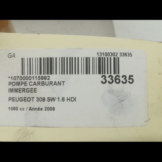 Pompe à carburant immergée occasion PEUGEOT 308 I Phase 1 09-2007->03-2011 1.6 HDI 16v 90ch 1525KY 4