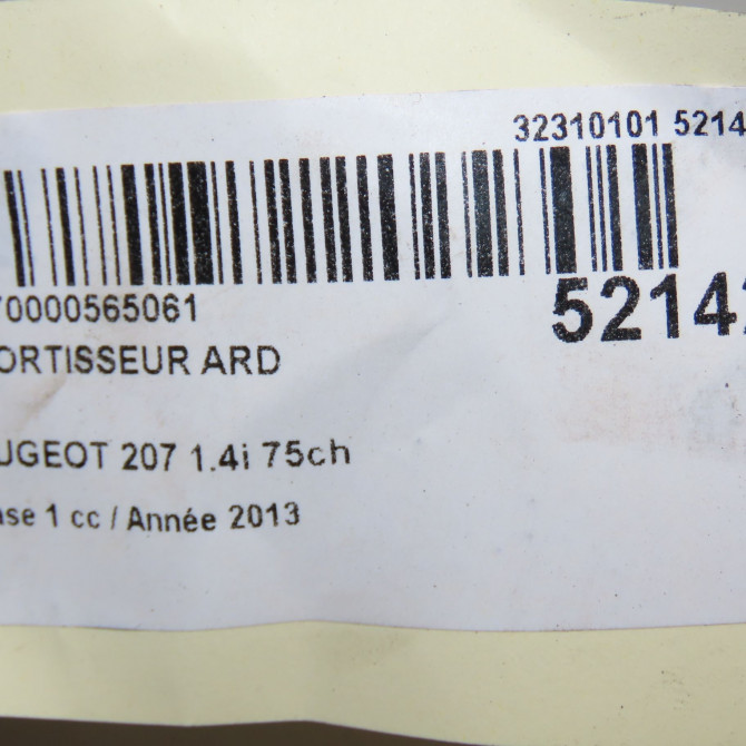 Amortisseur arrière droit occasion PEUGEOT 207 Phase 1 04-2006->06-2013 1.4i 75ch 5206PZ 4