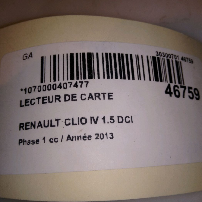 Lecteur de carte occasion RENAULT CLIO IV Phase 1 07-2012->... 1.5 DCI 90ch 285902598R 4