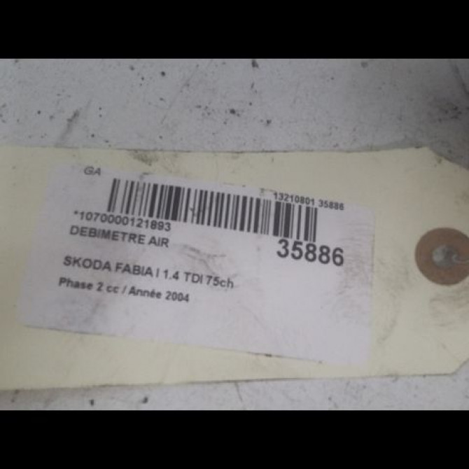 Debimetre air occasion SKODA FABIA I Phase 2 09-2004->05-2007 1.4 TDI 75ch 38906461B 3
