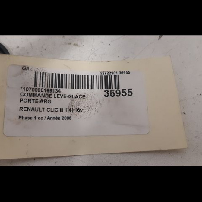 Commande leve-glace porte arrière gauche occasion RENAULT CLIO III Phase 1 09-2005->03-2009 1.4i 16v 100ch 8200214936 3