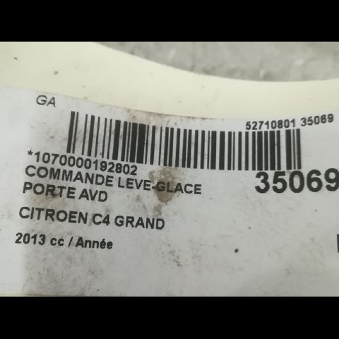 Commande lève-glace porte avant droite occasion CITROEN C4 GRAND PICASSO II Phase 1 04-2013->... 96762292ZD 3