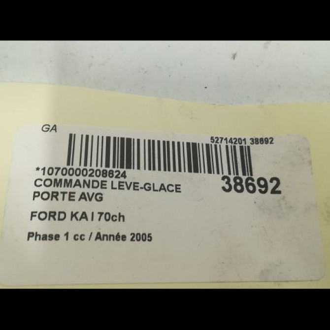 Commande lève-glace porte avant gauche occasion FORD KA I Phase 1 10-1996->10-2008 70ch 1007910 3