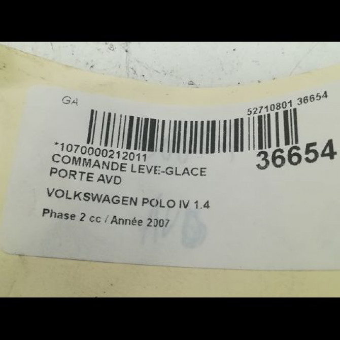 Commande lève-glace porte avant droite occasion VOLKSWAGEN POLO IV Phase 2 05-2005->09-2009 1.4 TDI 80ch 3
