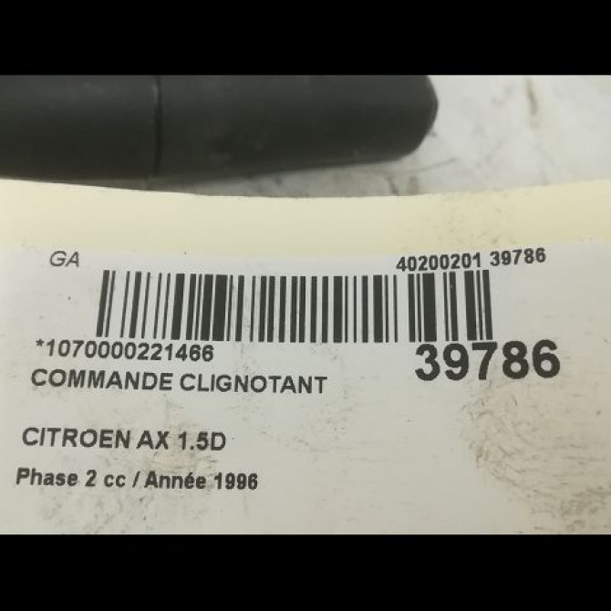 Commande clignotant occasion CITROEN AX Phase 2 07-1991->06-1998 1.5D 625359 3
