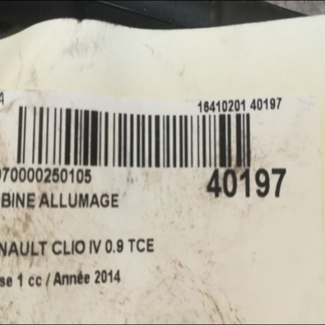 Bobine allumage occasion RENAULT CLIO IV Phase 1 07-2012->... 0.9 TCE 90ch 224332428R 2