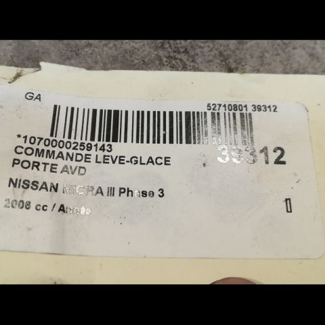 Commande lève-glace porte avant droite occasion NISSAN MICRA III Phase 3 11-2007->11-2010 1.4i 88ch 25411AX610 3